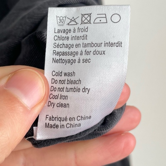 Berenice Paris Button down shirt boyfriend grey solid minimalist collar 40 large - Picture 6 of 10